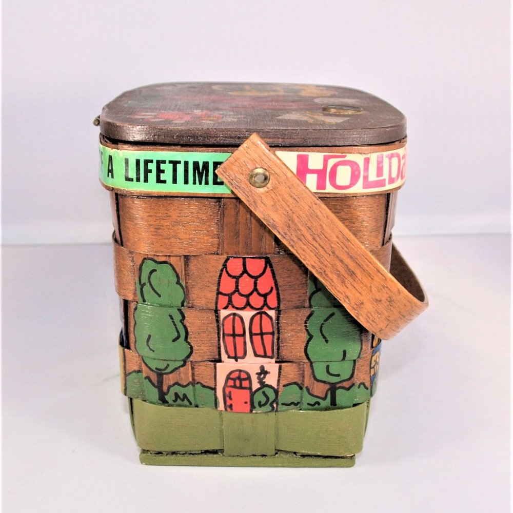 Vintage 1960’s Signed & Dated Nan Caro Hand-Painted Travel Purse - Picture 4 of 10